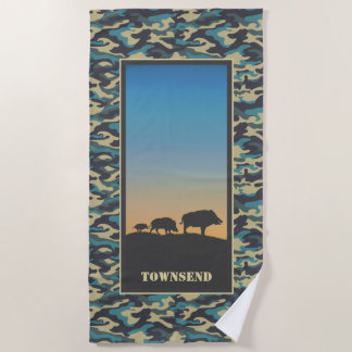 Toalla De Playa Boar salvaje y camo