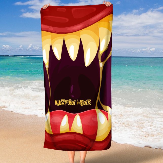 Toalla De Playa Boca de monstruo con dientes grandes (Monster with Big Teeth Beach Towel)