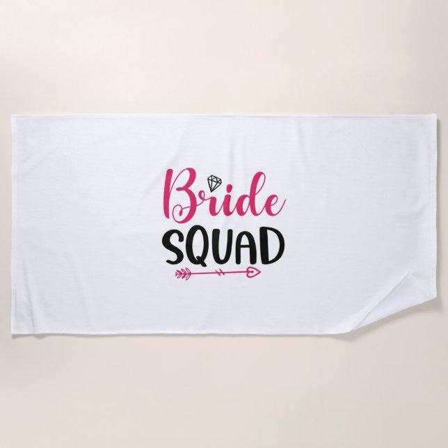 Toalla De Playa Boda Bride Squad (Anverso)