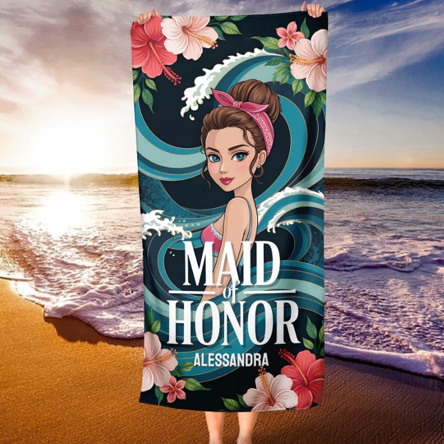 Toalla De Playa Boda Del Partido Tropical Bridal Regalo De Honor (Subido por el creador)