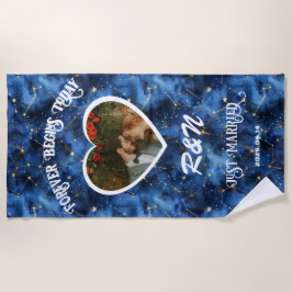 Toalla De Playa Boda Keepsake Personalizado Photo Text
