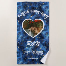 Toalla De Playa Boda Keepsake Personalizado Photo Text