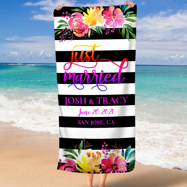 Toalla De Playa Boda, novia, novio, esposa, esposo, regalo de Boda (Wedding, Bride, Groom, Wife, Husband, Wedding Gift Beach Towel)