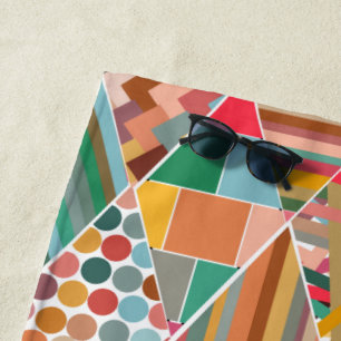 Toalla De Playa Boho Crazy Quilt