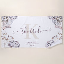 Toalla de playa boho para novia