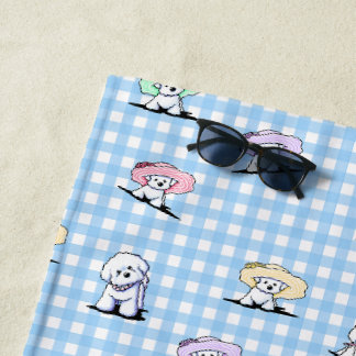 Toalla De Playa Bolso de accesorios de gingham Bichon Belles
