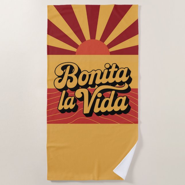 Toalla De Playa Bonita la vida (Anverso)