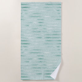 Toalla De Playa Bonito Aqua Mint Glitzy Purpurinas Stripes