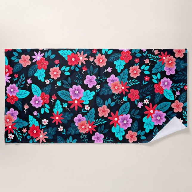 Toalla De Playa Bonito arreglo Ditsy Floral Pattern-56576 (Anverso)