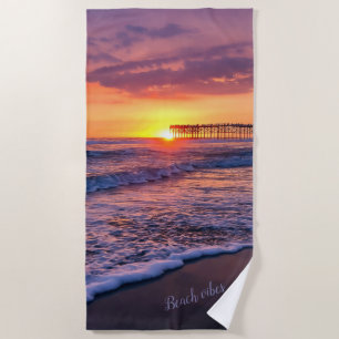 Toalla De Playa Bonito California Beach Pier Sunset