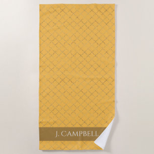 Toalla De Playa Bonito Daffodil Gold Quatrefoil Personalizado