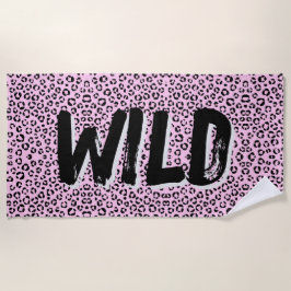 Toalla De Playa Bonito en Rosa Impresión Animal (Personalizado)