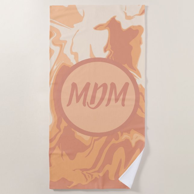 Toalla De Playa Bonito Peach Swirls (Anverso)