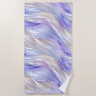 Toalla De Playa Bonito Perla Azul Púrpura Swirls Blanco