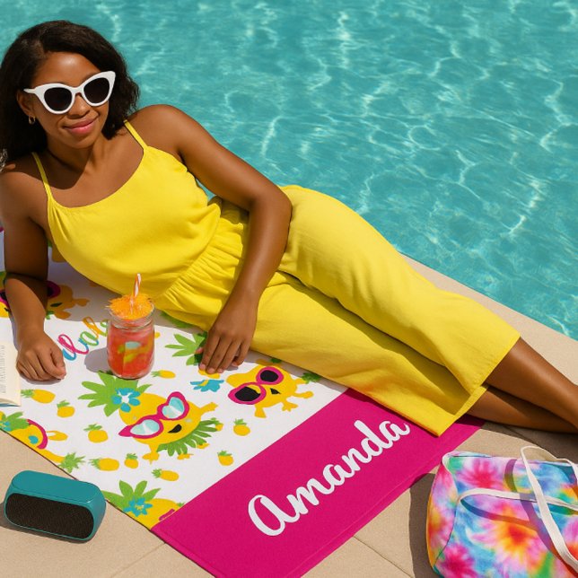 Toalla De Playa Bonito Pineapples Aloha Girly (Subido por el creador)