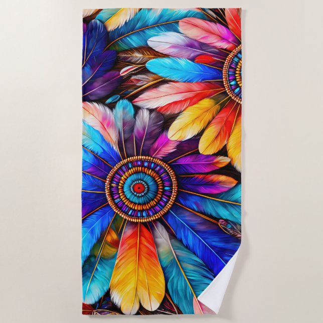 Toalla De Playa Bonitos Feathers (Anverso)
