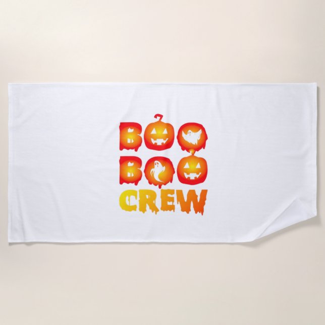 Toalla De Playa Boo Boo Crew Shirt - Graciosa Enfermera Fantasma H (Anverso)