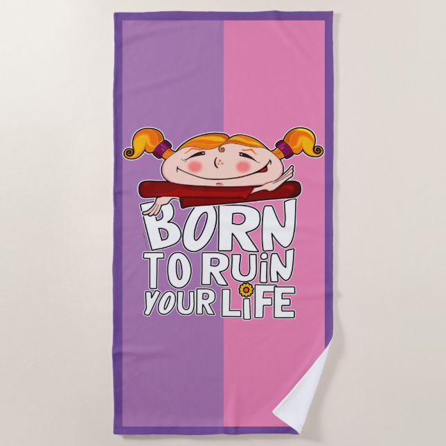 Toalla De Playa Born to ruin your life (Anverso)