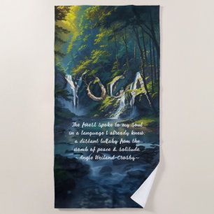 Toalla De Playa Bosque natural YOGA texto oculto Reiki citas maest