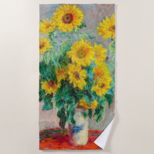 Toalla De Playa Bouquet de los girasoles Claude Monet