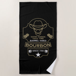 Toalla De Playa Bourbon Whiskey Art