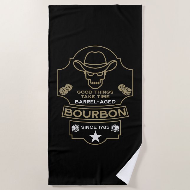 Toalla De Playa Bourbon Whiskey Art (Anverso)