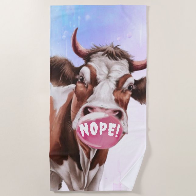 Toalla De Playa Bovino Divino Haz Tu Propio Personalizado (Anverso)