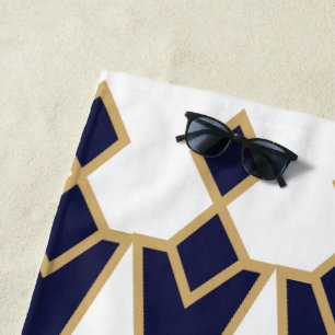 Toalla De Playa Bowties azules y dorados