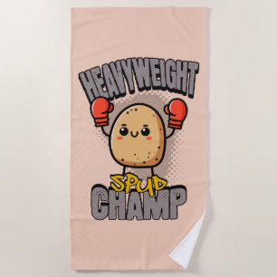Toalla De Playa Boxeo de Patata Campeón Peso Pesado Spud