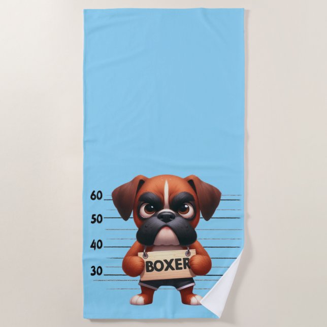 Toalla De Playa Boxer Travieso (Anverso)