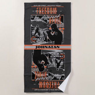 Toalla De Playa Boxing Motivation Rebel Fighter Gym Training