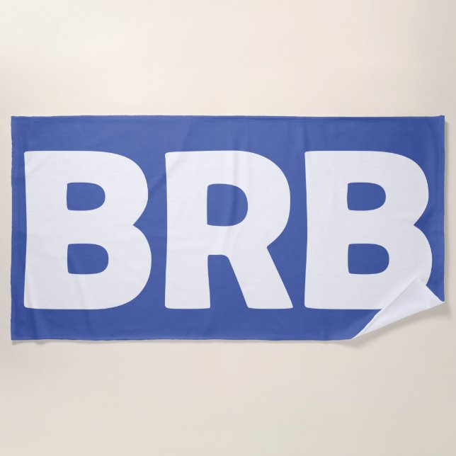 Toalla de playa BRB "Be Right Back" (Anverso)