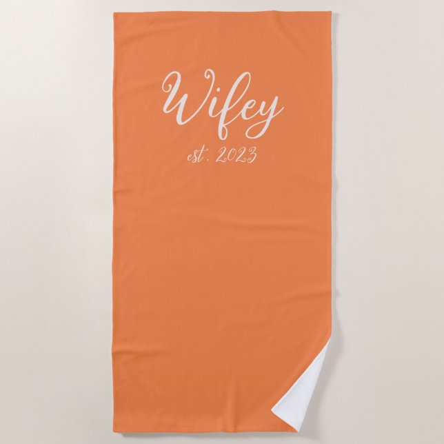 Toalla De Playa Bride Honeymoon Personalizado Coincidencia Wifey H (Anverso)