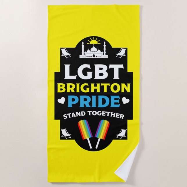 Toalla De Playa Brighton y Hove orgullo (Anverso)