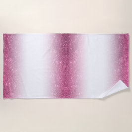 Toalla De Playa Brillo de purpurina rosa Glamour elegante – Línea 