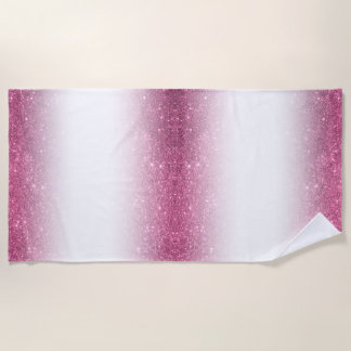Toalla De Playa Brillo de purpurina rosa Glamour elegante – Línea 