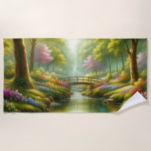 Toalla De Playa Brook de primavera con flores