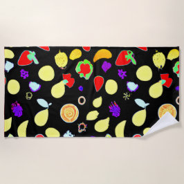 Toalla De Playa Brote de frutas tropicales neonesas
