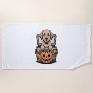 Toalla De Playa Brown Lab Dog Halloween Spooky