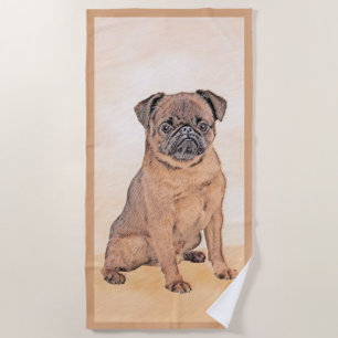 Toalla De Playa Bruselas Griffon Smooth Painting Original Dog Art