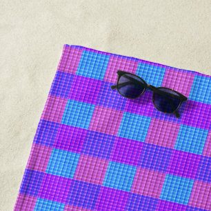 Toalla De Playa Bubblegum Tartan Print,