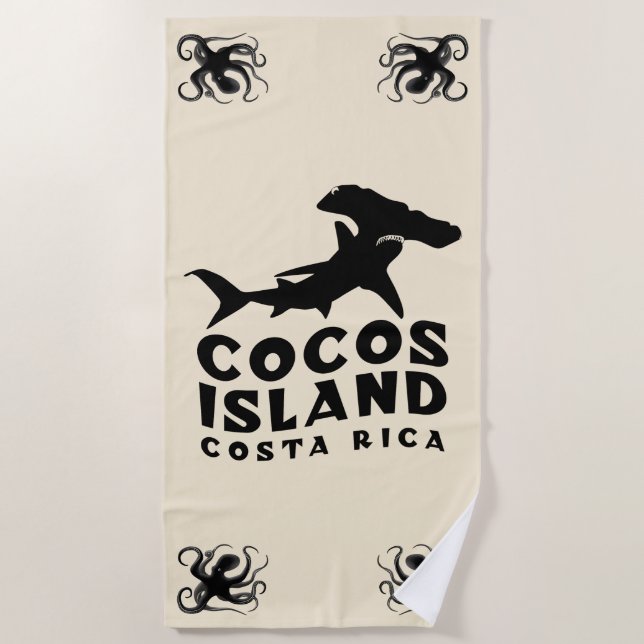 Toalla De Playa Buceo con Cabezas de Martillo en Costa Rica (Anverso)