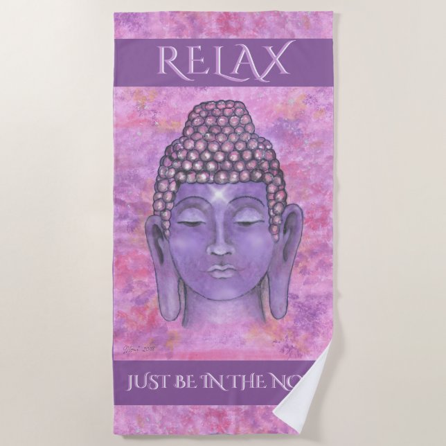 Toalla De Playa Buddha Beach Towel (personalizable de texto) (Anverso)