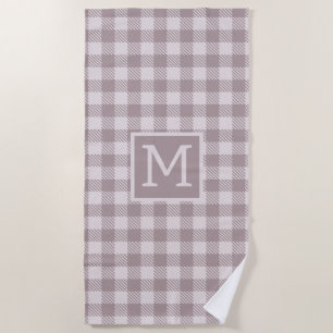 Toalla De Playa Bufalo de granjas Check Plaid Beige Monograma