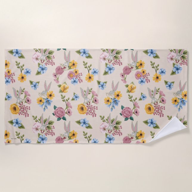 Toalla De Playa BUGS BUNNY™ Floral Embroidery Pattern (Anverso)