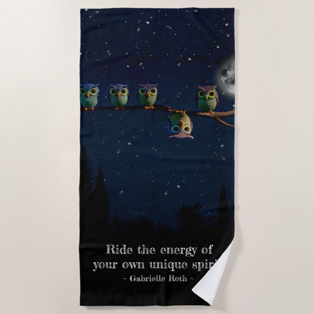 Toalla De Playa Búho que es diferente con el collage de ofertas ún (Anverso)