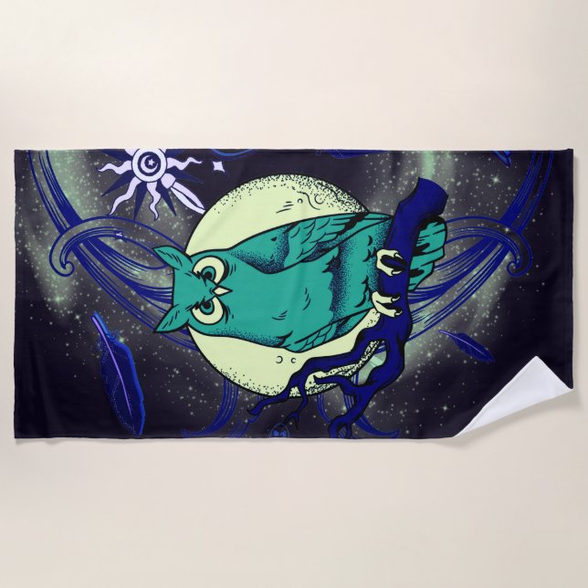 Toalla De Playa Búho y fantasma (Anverso)