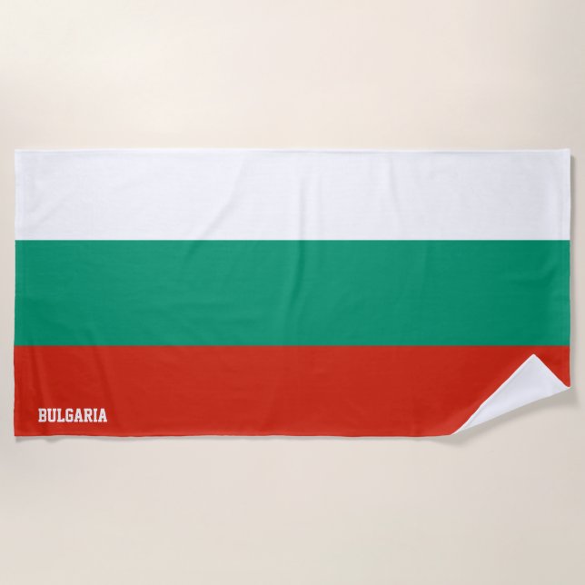 Toalla De Playa Bulgaria Bandera espléndida Patriótica (Anverso)