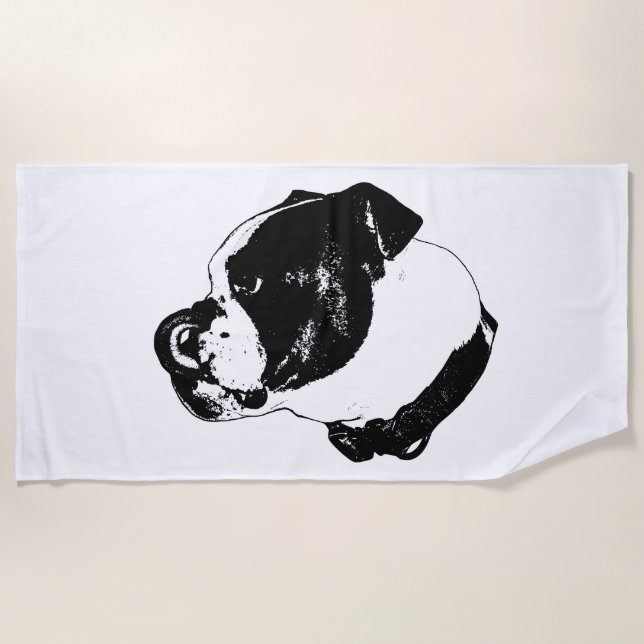 Toalla De Playa Bulldog Bold Vector Towel (Anverso)