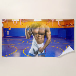 Toalla De Playa bulto muscular de hombre de SlipperyJoe's six-pack